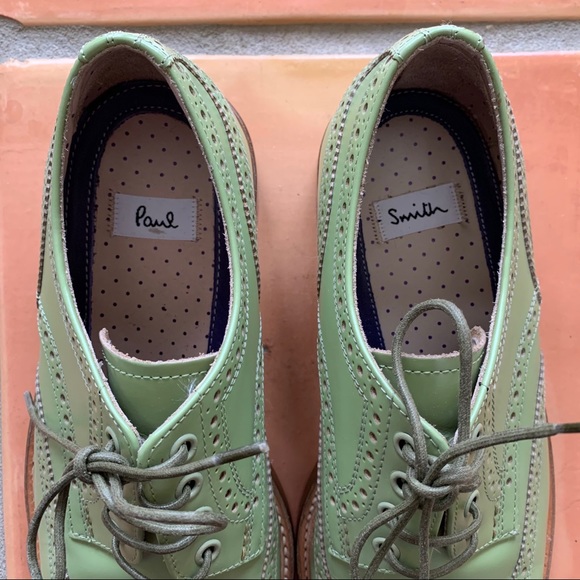Paul Smith Men’s Leather Green Lace-Up Dress Shoes - Picture 3 of 9